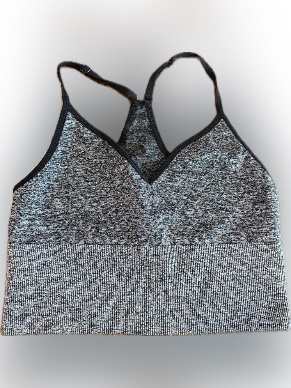 PINK Victoria’s Secret Heathered Grey Seamless Racerback Sports Bra S/M